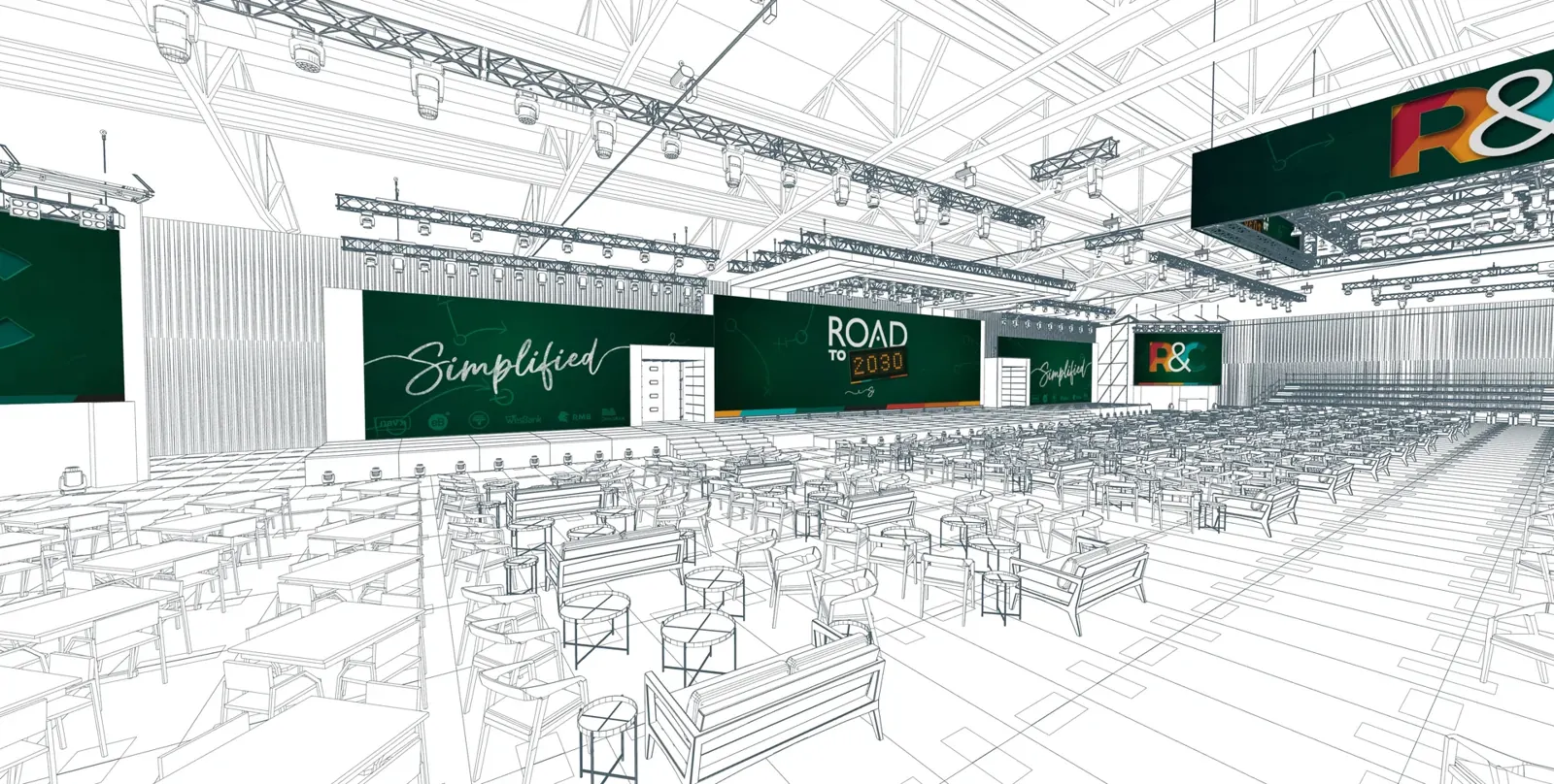 FNB R&C Conference 2025, floor view — Wireframe