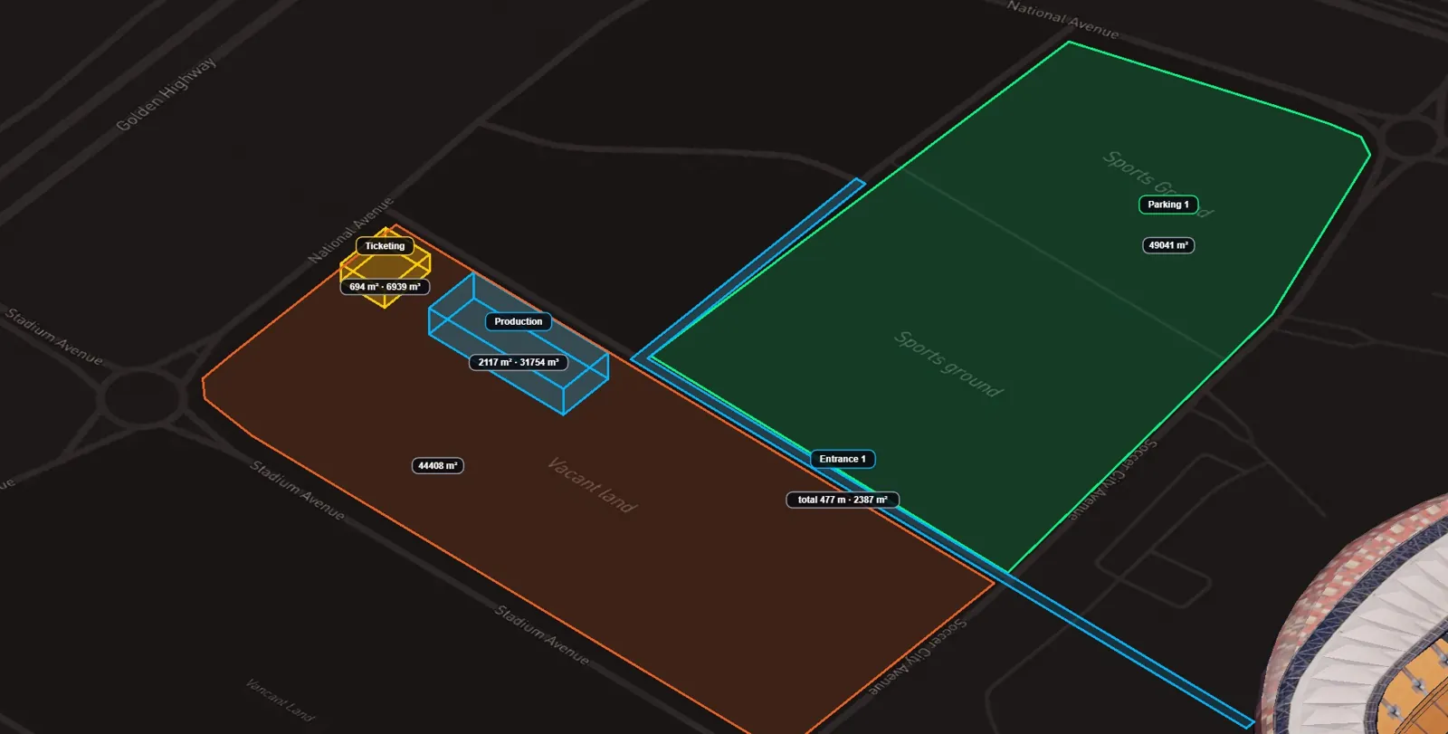 Screenshot of the site plan exported straight from the viewer